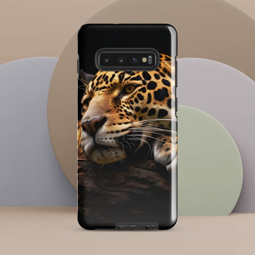 Tranquil Majesty: The Resting Leopard | Phone Case |  S10 Plus | Tough Case | Glossy