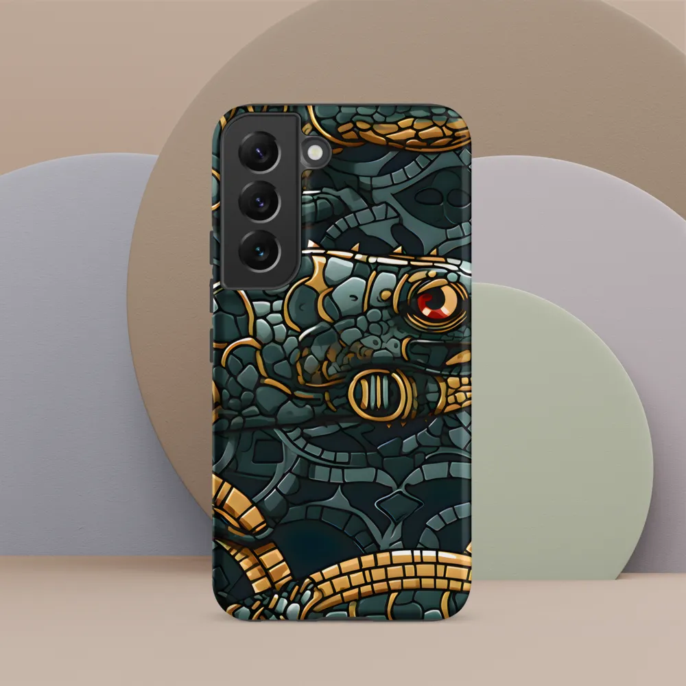 Reptilian Elegance: A Digital Art Nouveau Tapestry