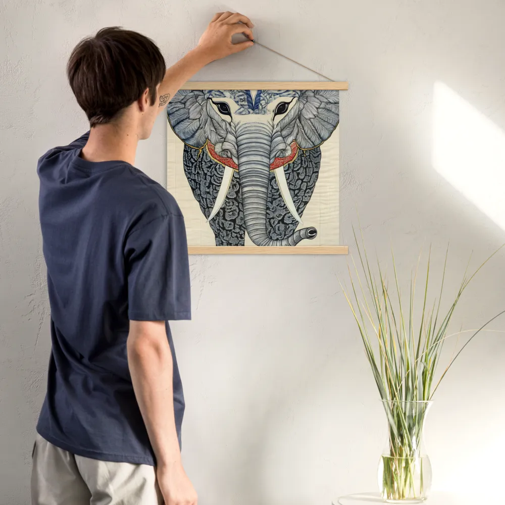 Majesty of the Elephant | Poster With Oak Wood Hanger | 18″×18″