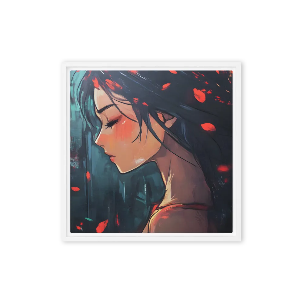 Whispers of Melancholy | Canvas with White Frame | 16″×16″