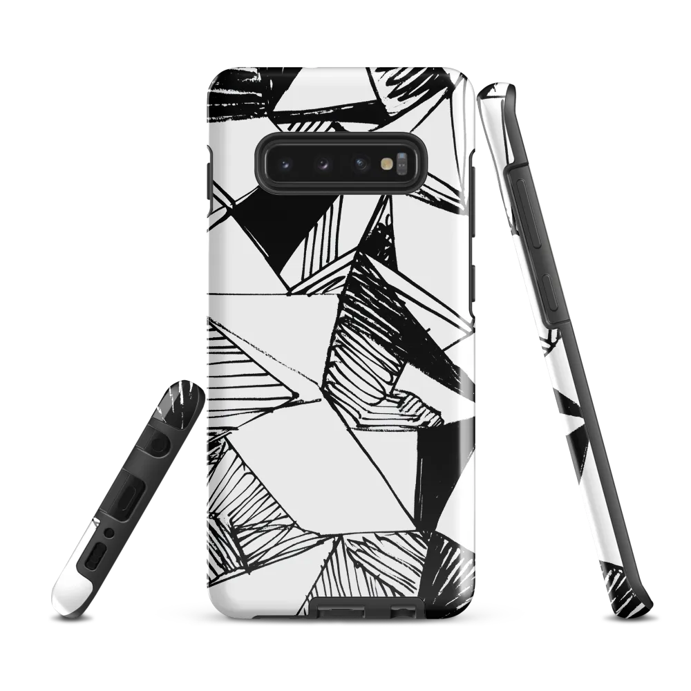 Dynamic Geometry in Ink | Phone Case |  S10 Plus | Tough Case | Glossy