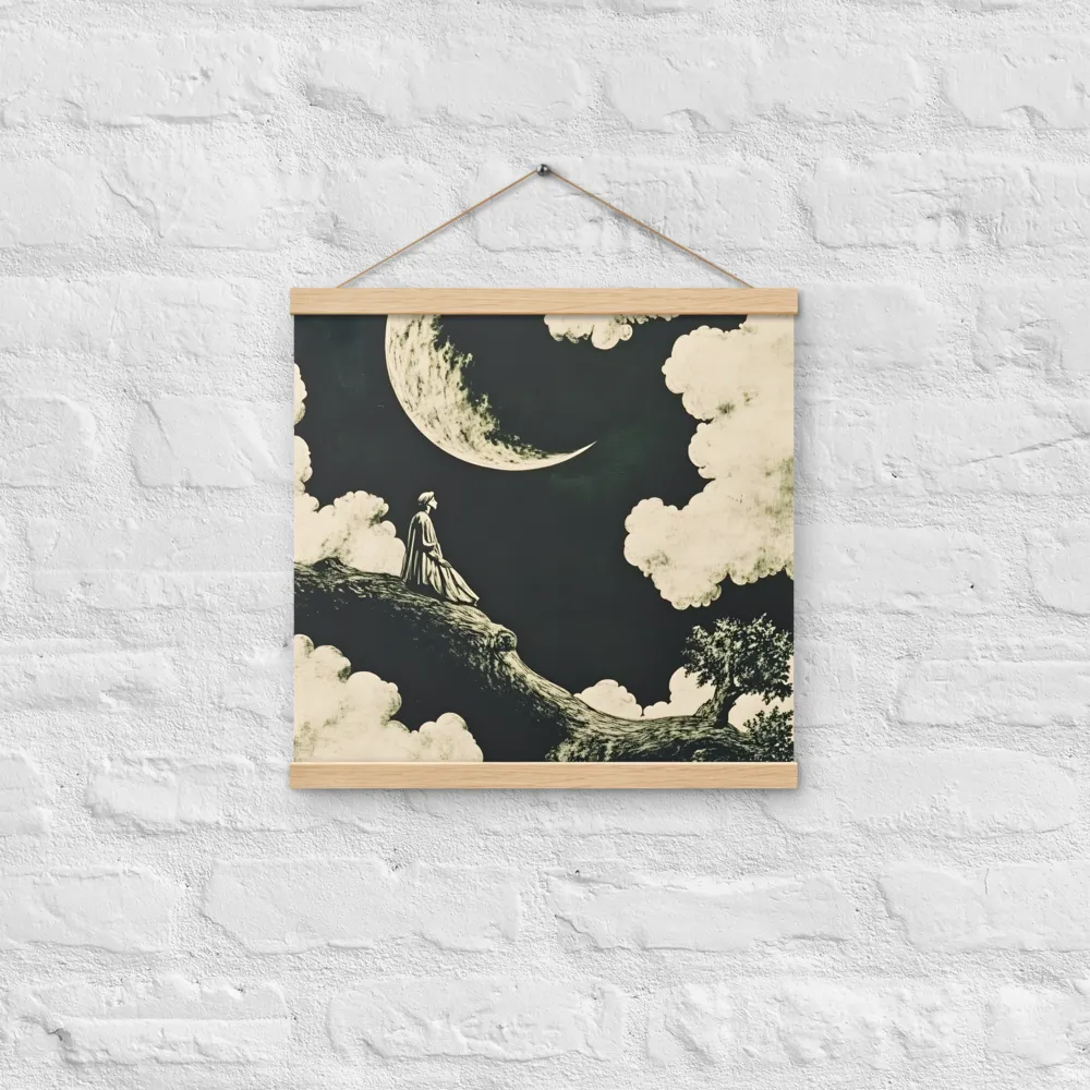 Whispers of the Moon | Poster With Oak Wood Hanger | 16″×16″