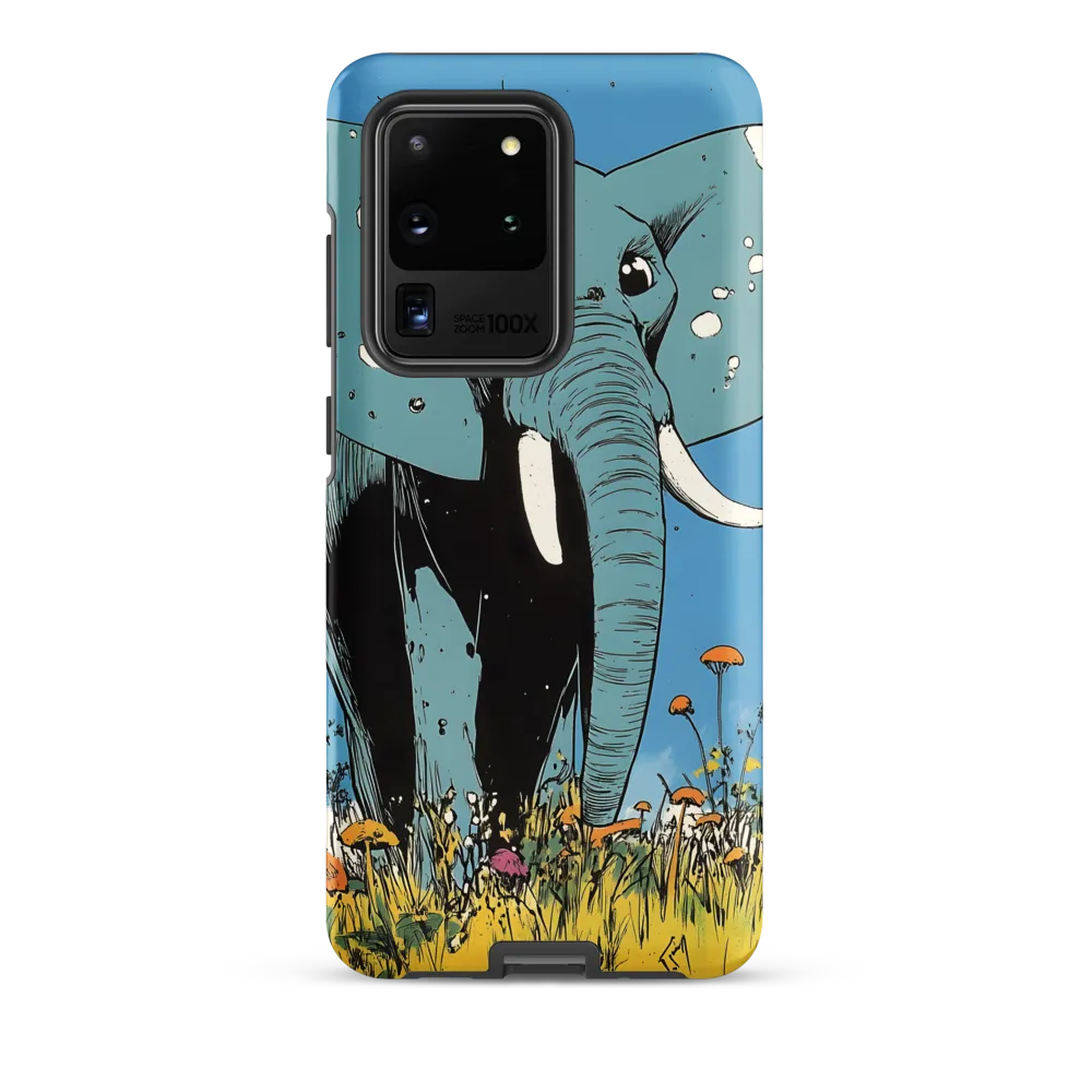 Whimsical Blue Elephant in Bloom