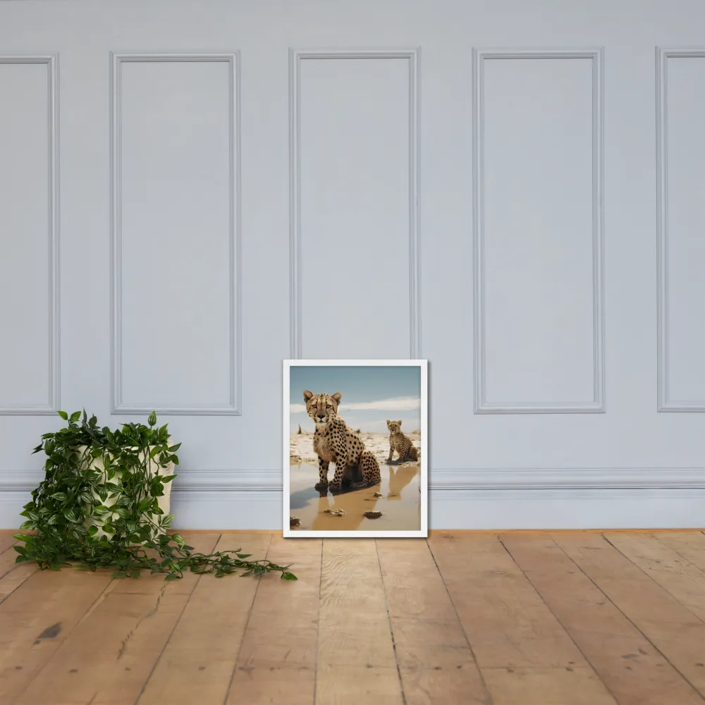 Silent Watchers of the Savanna | Poster with White Frame | 16″×20″