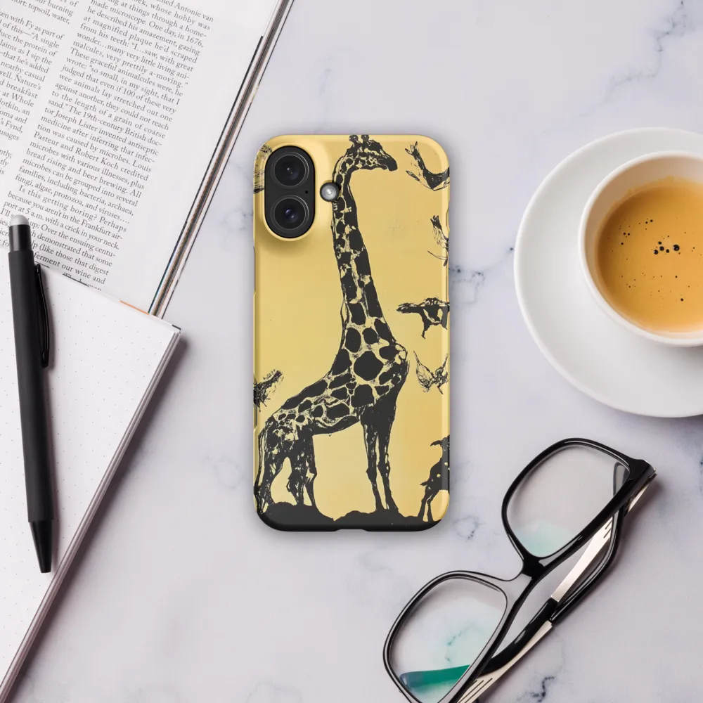 Whimsical Harmony of Giraffe and Birds