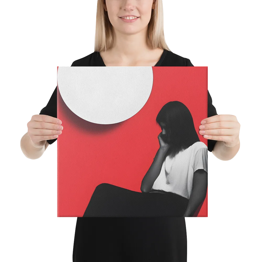 Contemplation in Red | Canvas | 16″×16″
