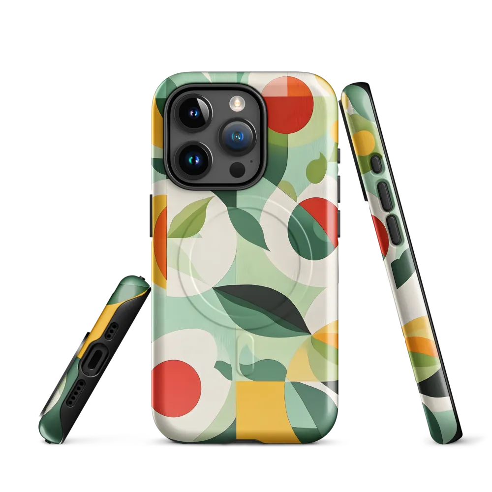 Harmony in Shapes: A Playful Abstract Design | Phone Case |  15 Pro | MagSafe® Tough Case | Glossy