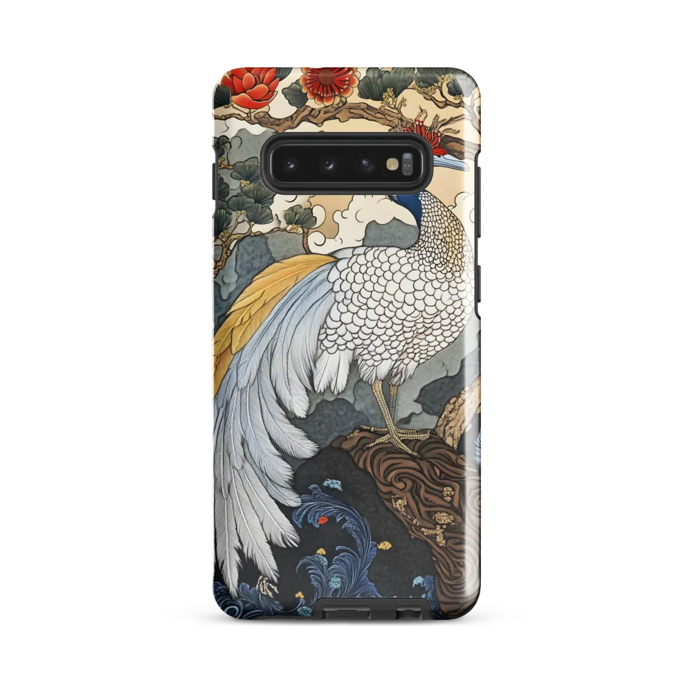 Majestic Serenity: The Ethereal Peacock | Phone Case |  S10 Plus | Tough Case | Glossy