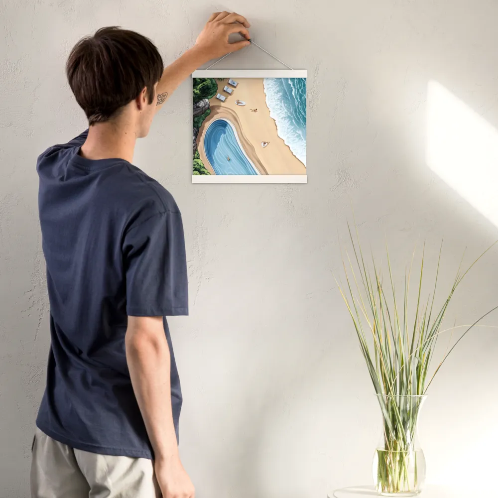 Serenity by the Shore | Poster With White Wood Hanger | 12″×12″