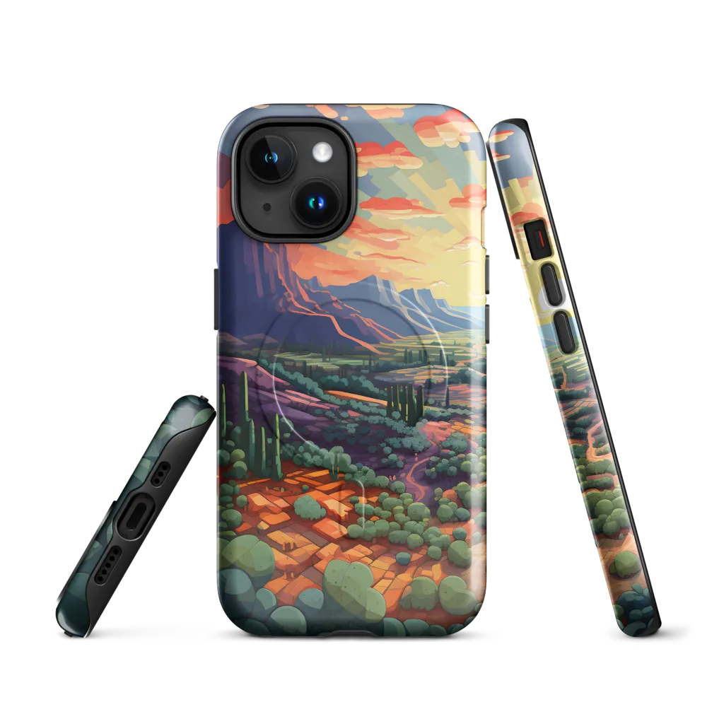 Desert Serenity at Dusk | Phone Case |  15 | MagSafe® Tough Case | Glossy