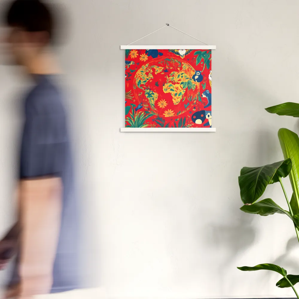 Celebration of Life on Earth | Poster With White Wood Hanger | 18″×18″