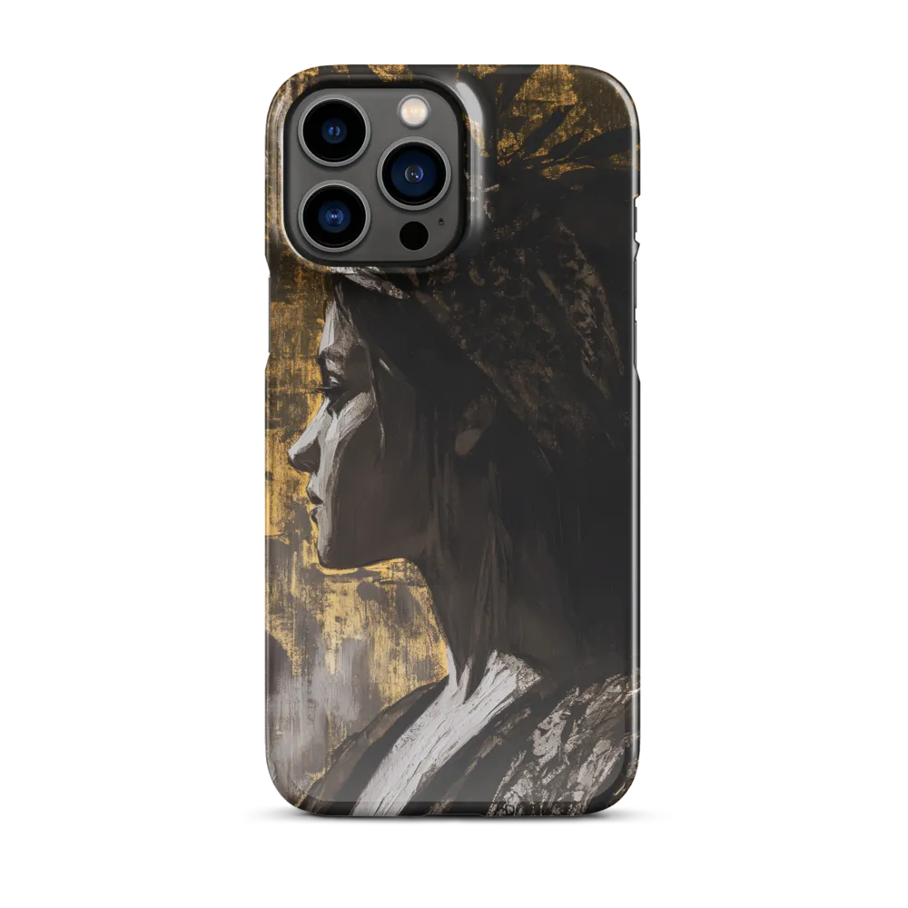 Golden Elegance: A Modern Profile Portrait | Phone Case |  13 Pro Max | Snap Case | Glossy