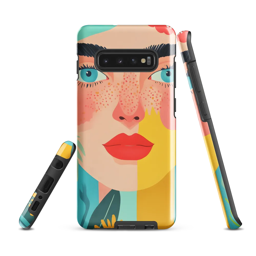 Floral Serenity: A Modern Portrait | Phone Case |  S10 Plus | Tough Case | Glossy