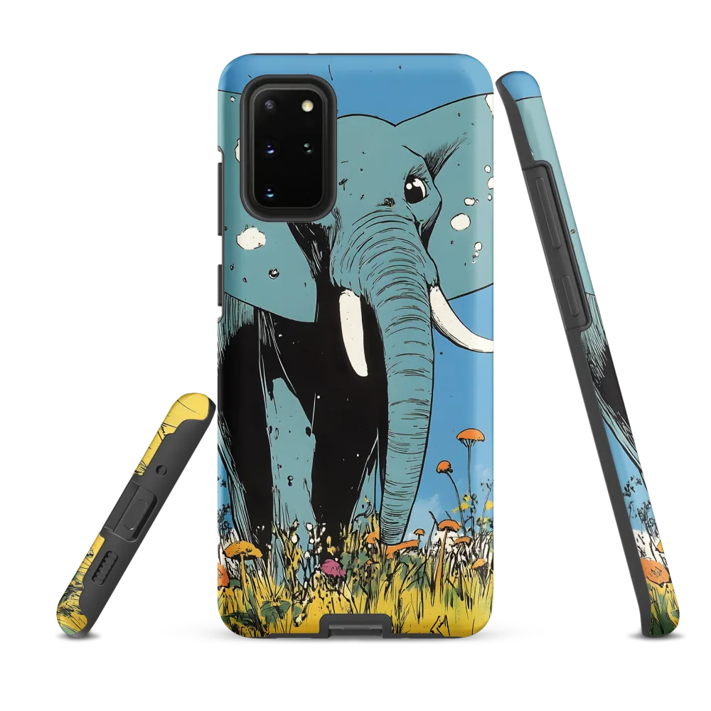 Whimsical Blue Elephant in Bloom