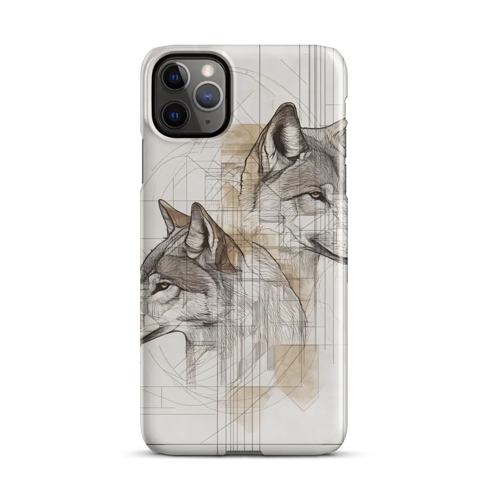 Geometric Harmony: The Essence of Wolves | Phone Case |  11 Pro Max | Snap Case | Glossy