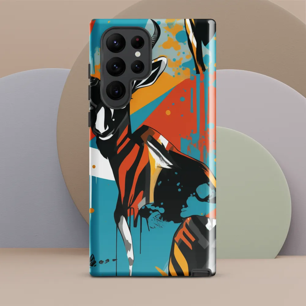 Dynamic Antelope in Vivid Abstract