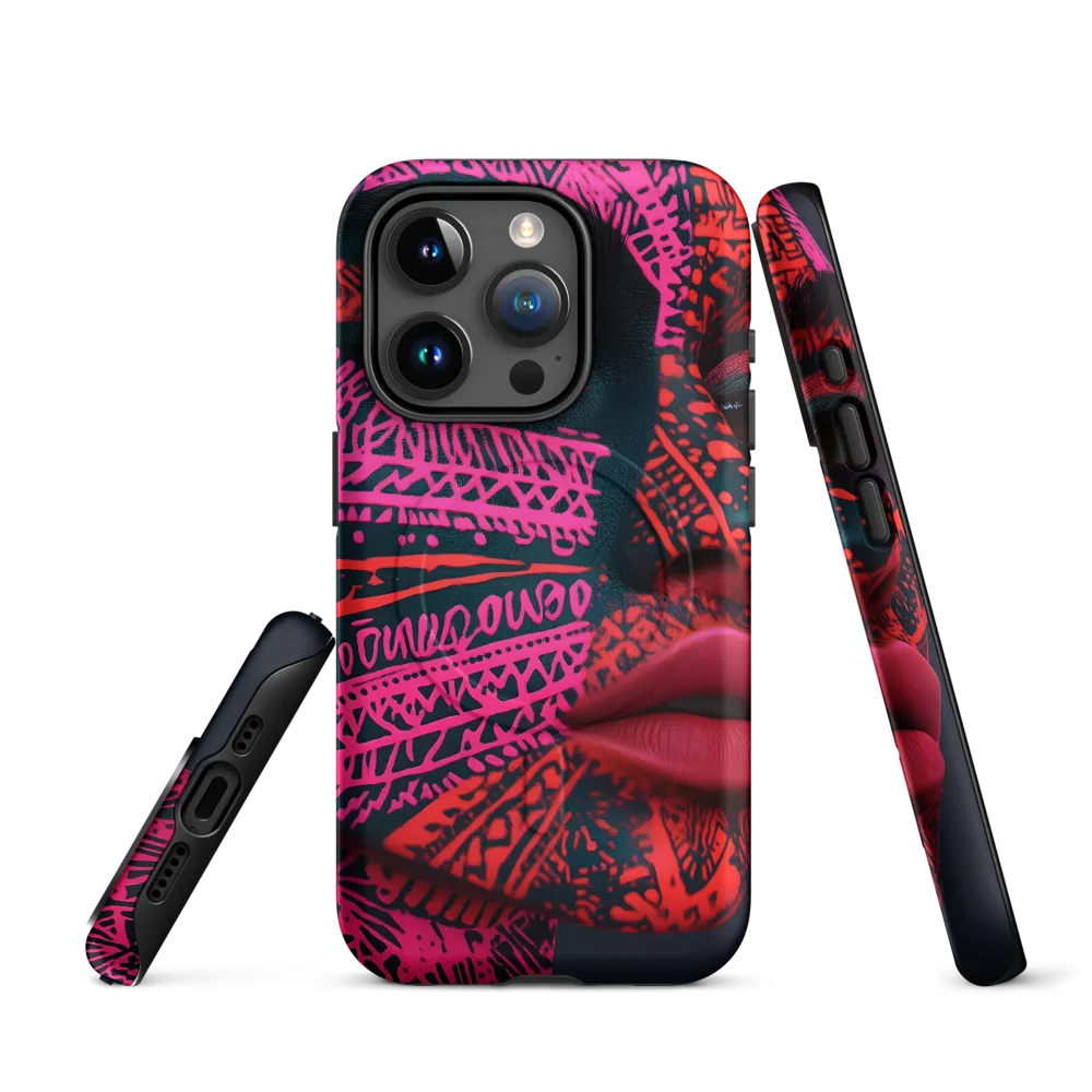 Neon Visage: A Bold Expression of Contemporary Art | Phone Case |  15 Pro | MagSafe® Tough Case | Matte