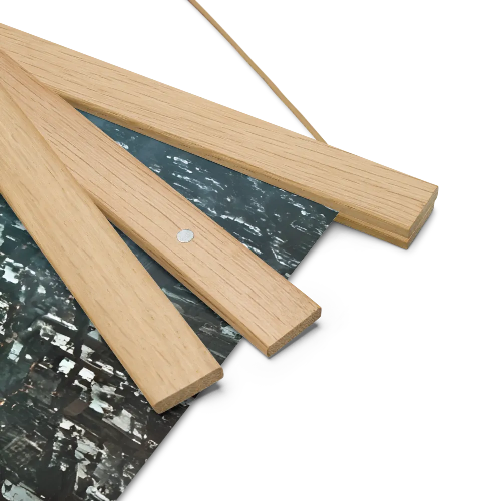 Aerial Symphony of Urban Life | Poster With Oak Wood Hanger | 14″×14″