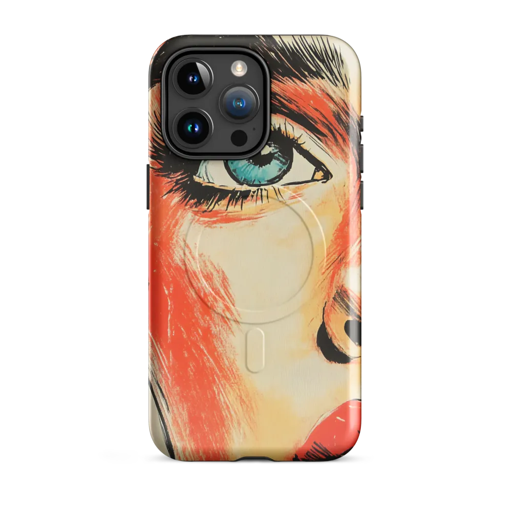 Intense Gaze: A Pop Art Portrait | Phone Case |  15 Pro Max | MagSafe® Tough Case | Glossy