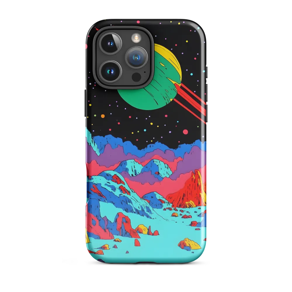 Neon Shores of a Ringed World