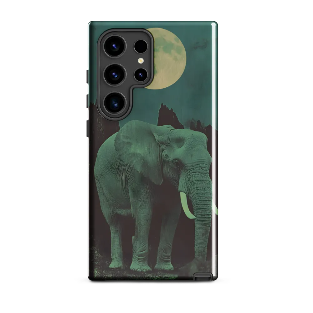 Ethereal Presence: Elephant Under a Full Moon