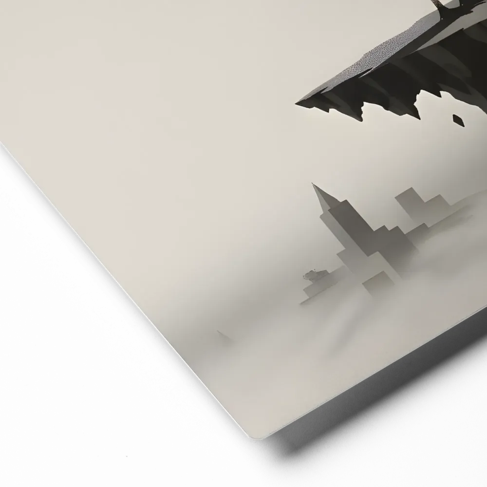 Floating Flamingo 
 Metal Print | 12″x 12″