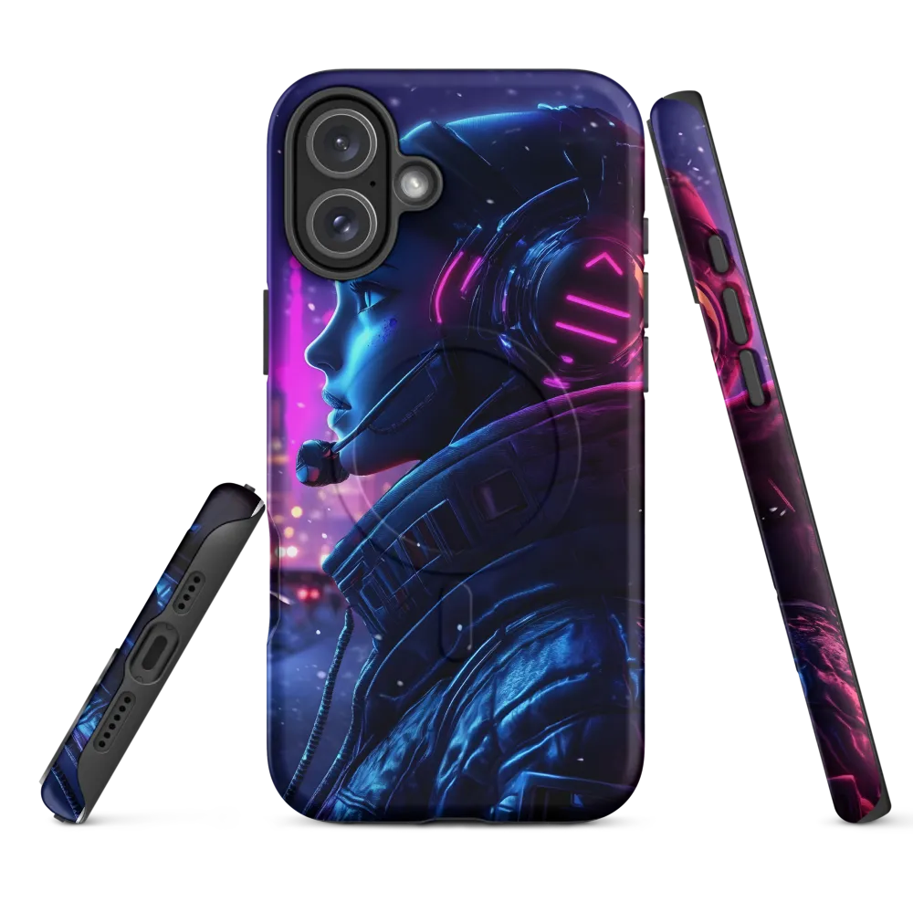Dystopian Elegance: Cyberpunk Figure in Neon
