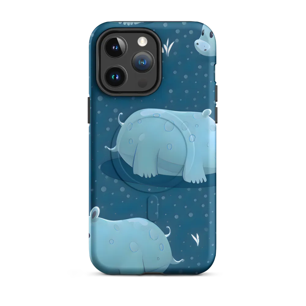 Whimsical Hippo Play | Phone Case |  14 Pro Max | MagSafe® Tough Case | Matte