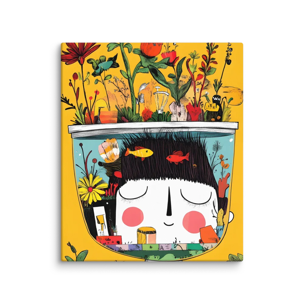 Whimsical Garden Head | Canvas | 20″×24″