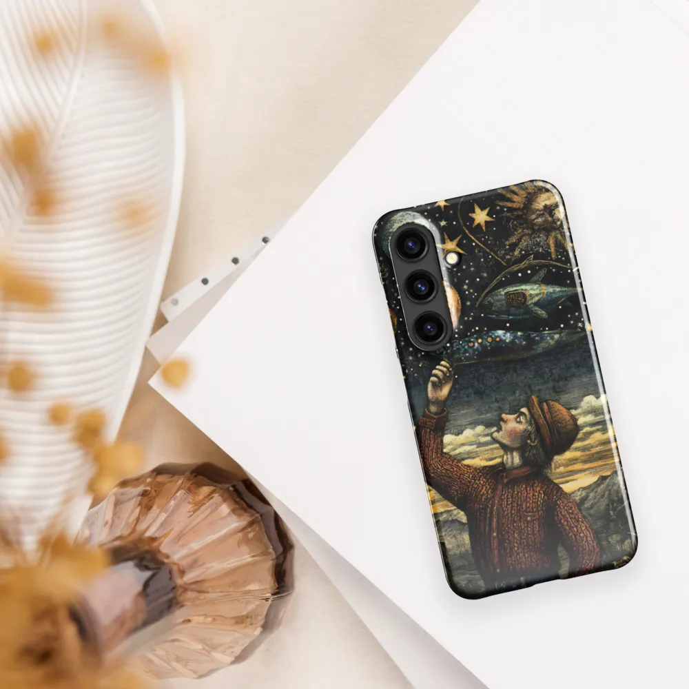 Cosmic Curiosity: A Journey Beyond Earth | Phone Case |  S24 | Snap Case | Glossy