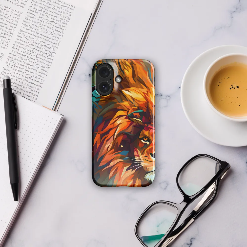 Majestic Gaze: The Polygonal Lion | Phone Case