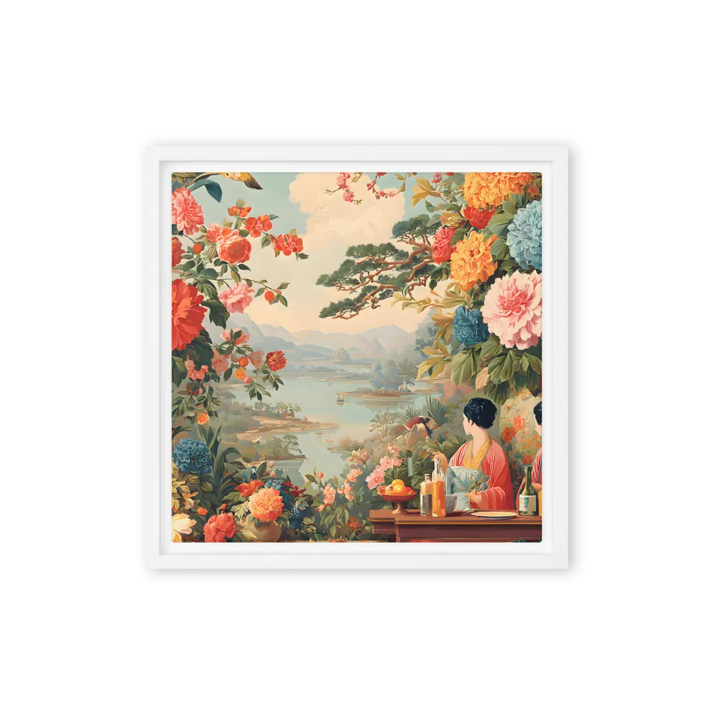 Terrace of Blossoms 
 Canvas with White Frame | 12″x 12″