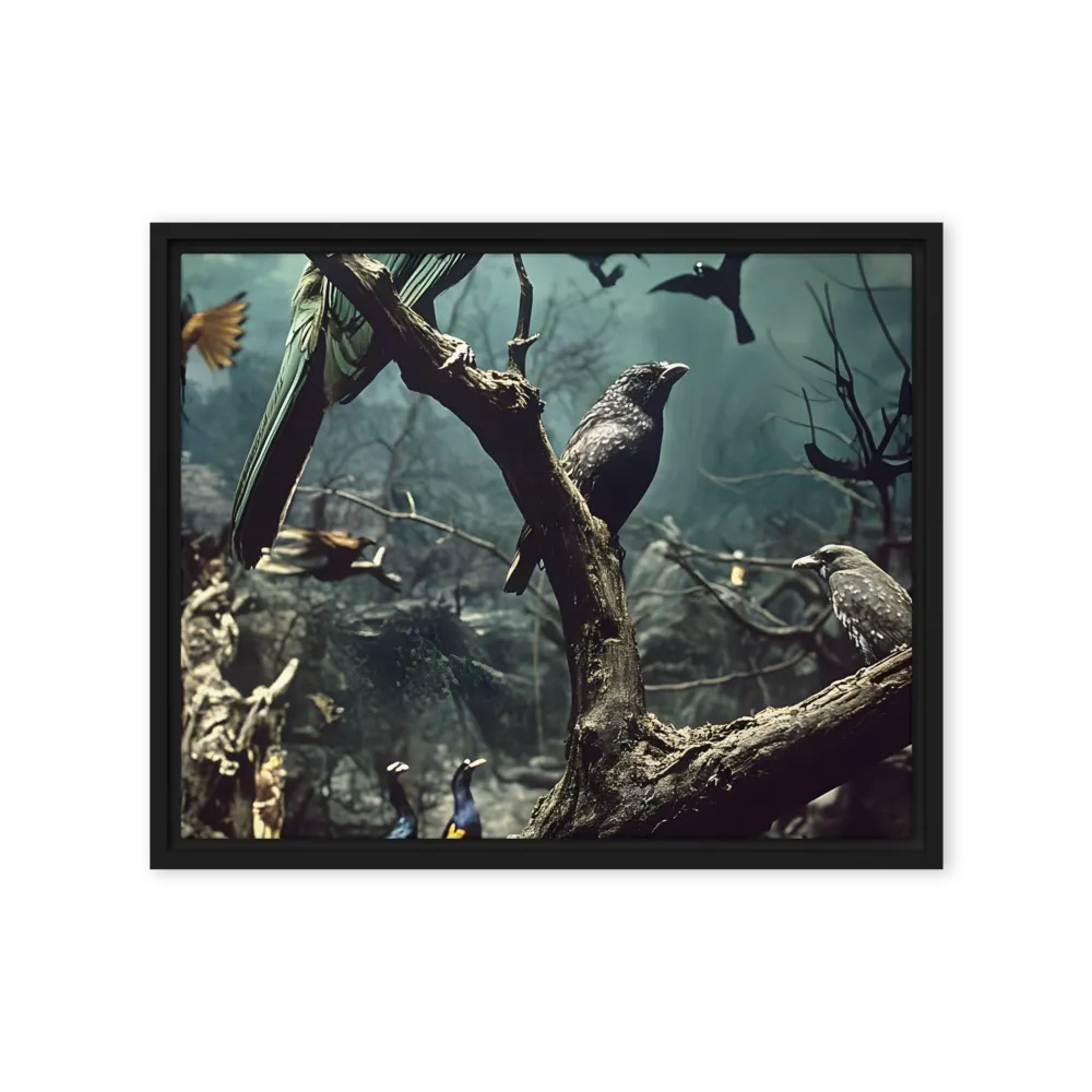 Whispers of the Avian Realm | Canvas with Black Frame | 16″×20″