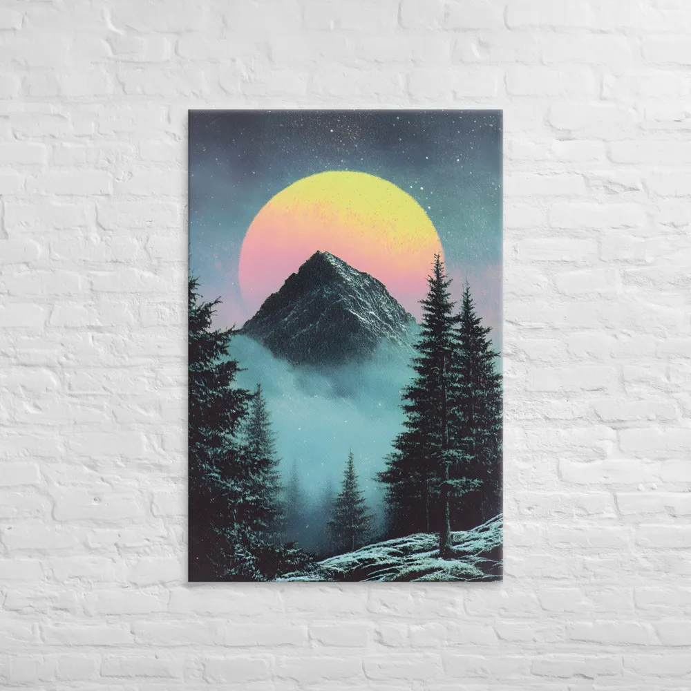 Ethereal Peaks Under Celestial Lights | Art Print