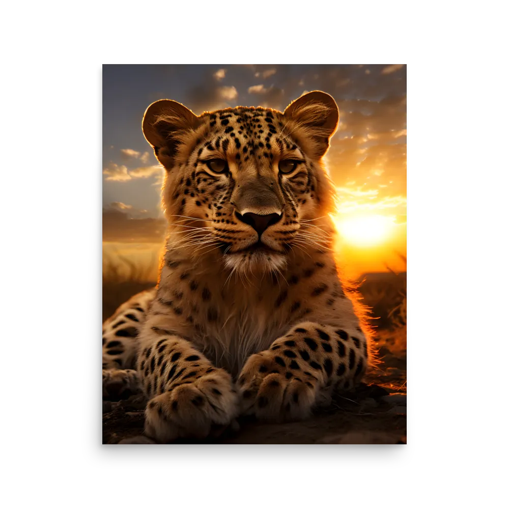 Regal Presence: The Leopard at Sunset | Poster | 16″×20″