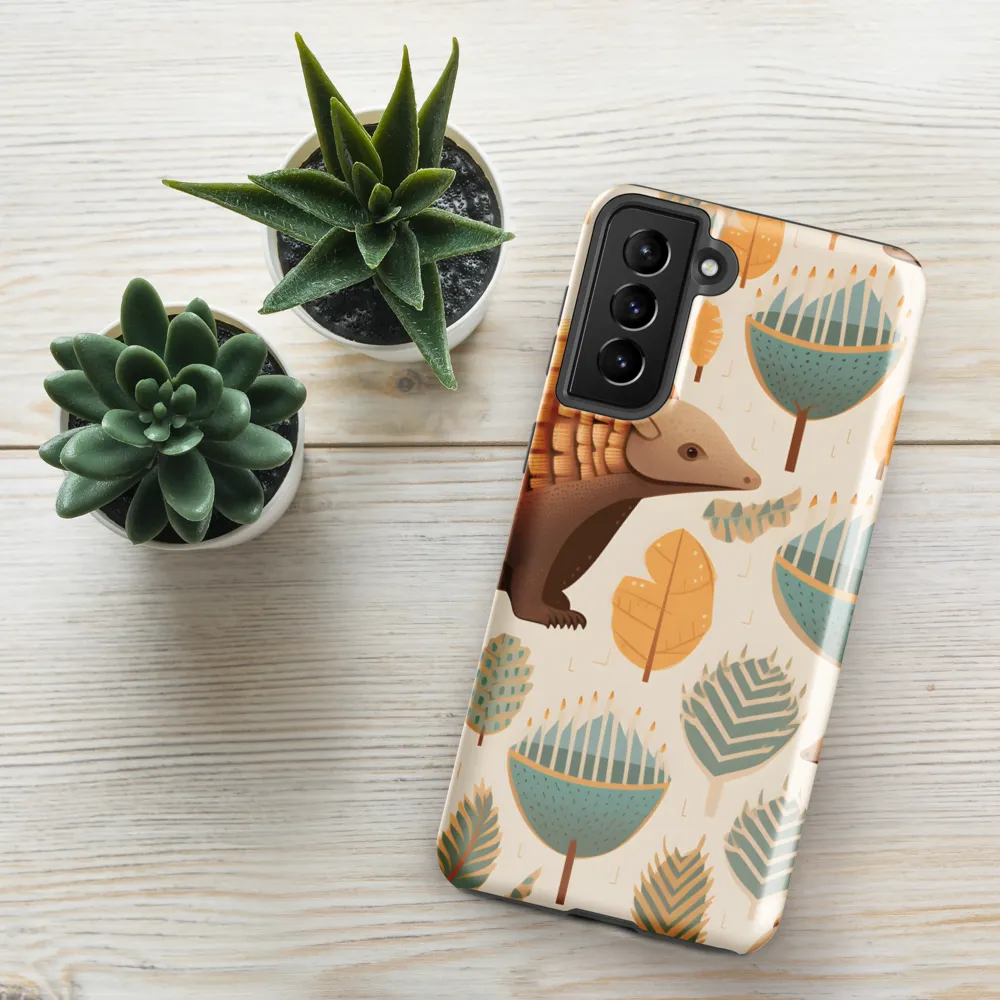 Pangolins in a Whimsical Habitat | Phone Case |  S21 Plus | Tough Case | Glossy