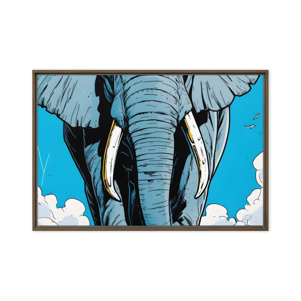 Majestic Presence: The Elephant | Canvas with Brown Frame | 24″×36″