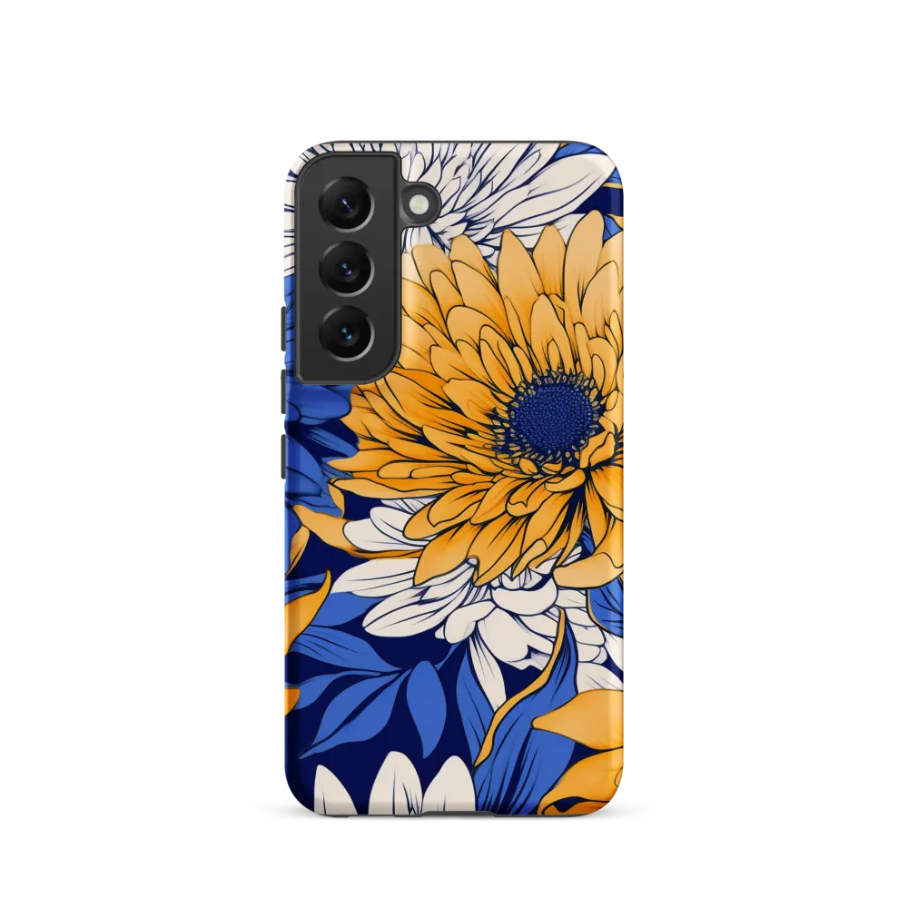 Floral Harmony in Blue and Yellow
