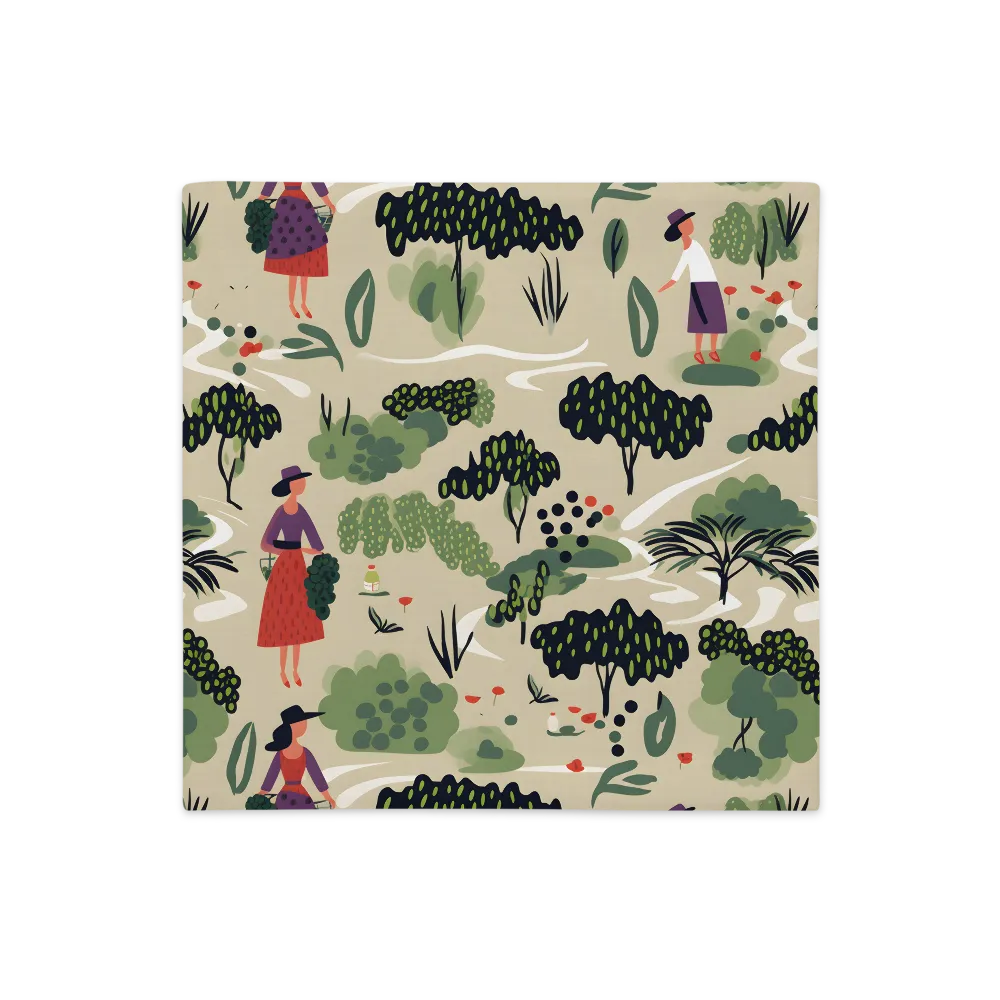 Harmony in Nature: A Whimsical Tapestry | Pillow Case | 18″×18″