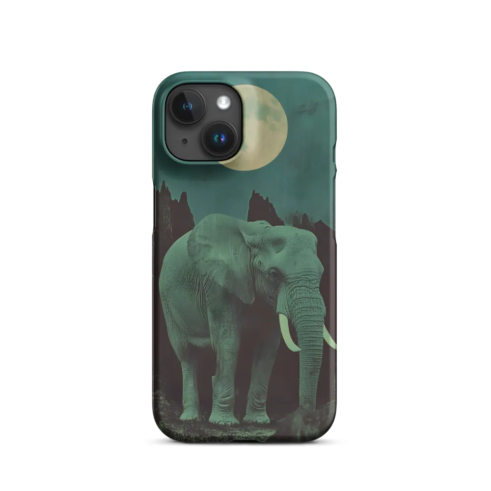 Ethereal Presence: Elephant Under a Full Moon | Phone Case |  15 | Snap Case | Matte