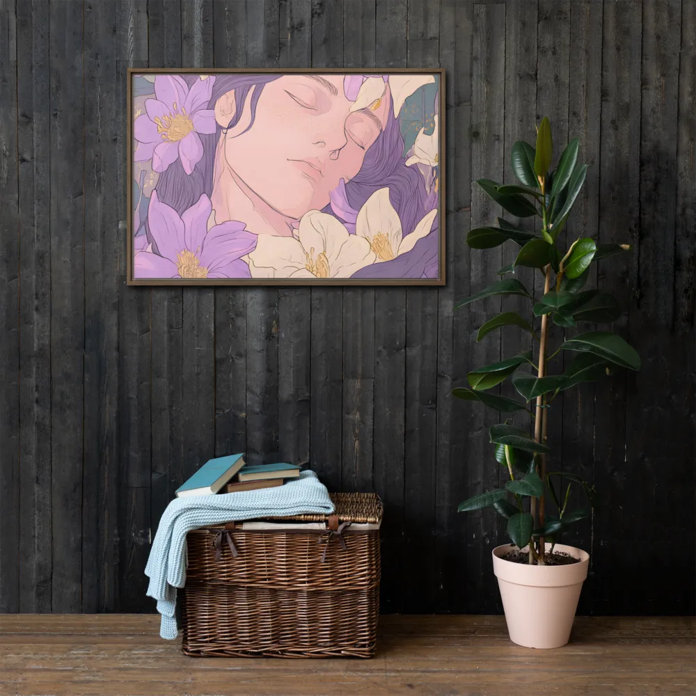 Harmony in Bloom | Canvas with Brown Frame | 24″×36″