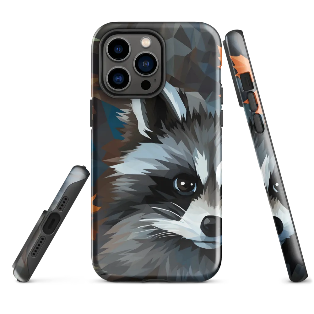 Whispers of Autumn: The Raccoon's Gaze | Phone Case |  14 Pro Max | Tough Case | Glossy