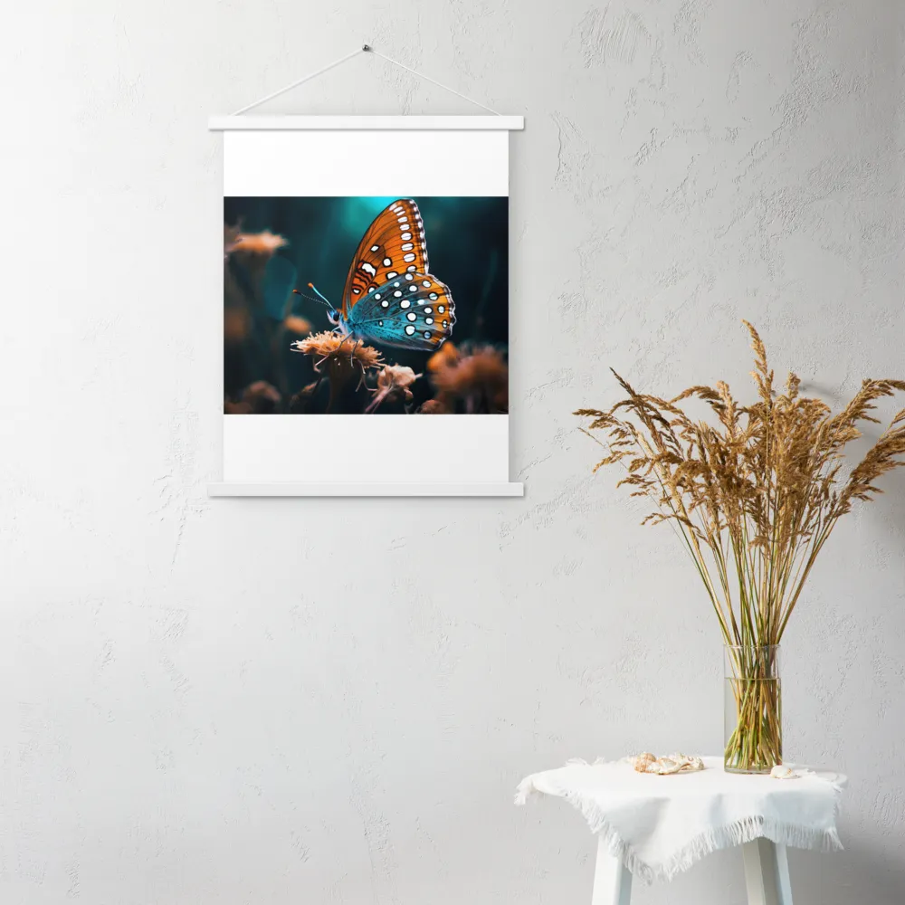 Whispers of Color: The Butterfly's Embrace | Poster With White Wood Hanger | 18″×24″