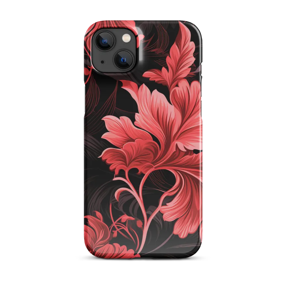 Tropical Elegance in Red | Phone Case |  14 Plus | Snap Case | Glossy