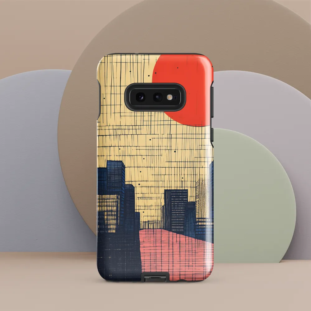 Urban Echoes: A Minimalist Cityscape | Phone Case |  S10e | Tough Case | Glossy