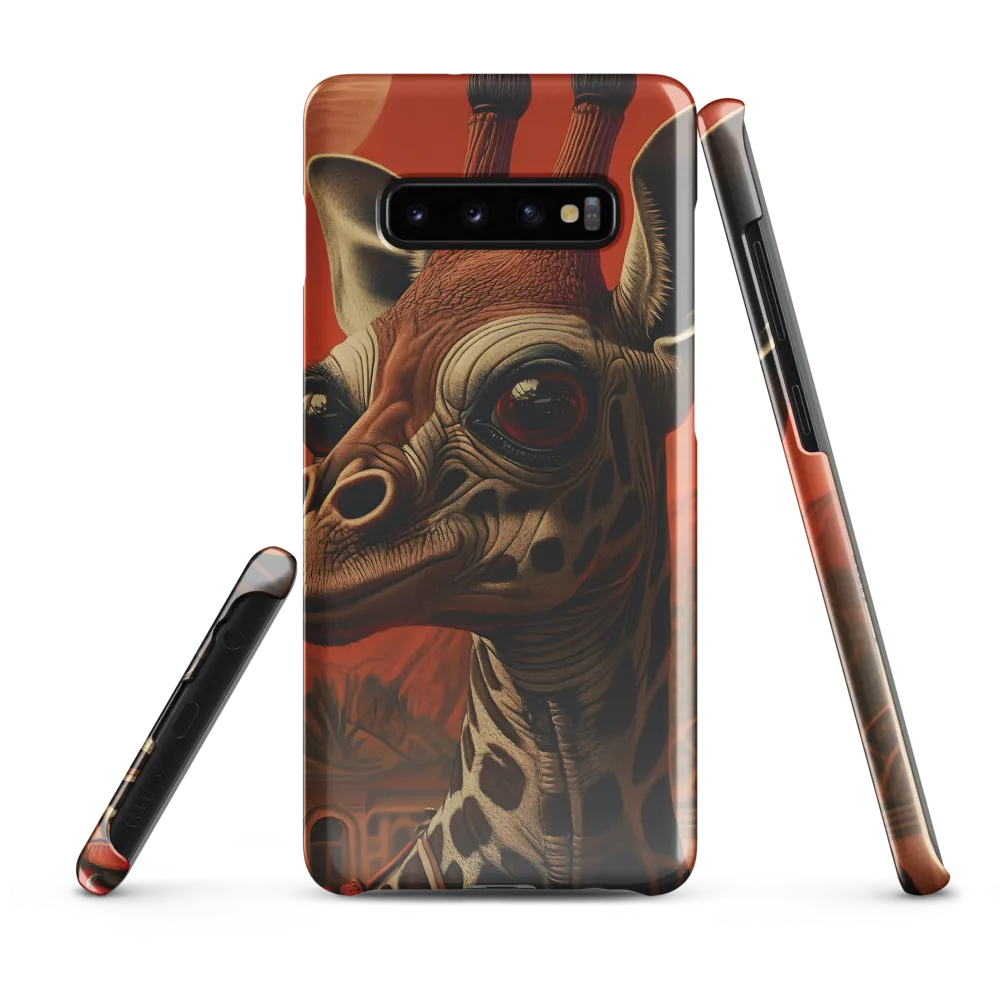 Whimsical Giraffe in an Orange Dreamscape | Phone Case |  S10 Plus | Snap Case | Glossy