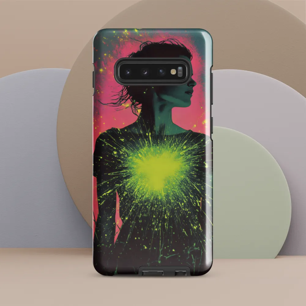 Cosmic Heart: A Surreal Portrait of Strength | Phone Case |  S10 Plus | Tough Case | Glossy