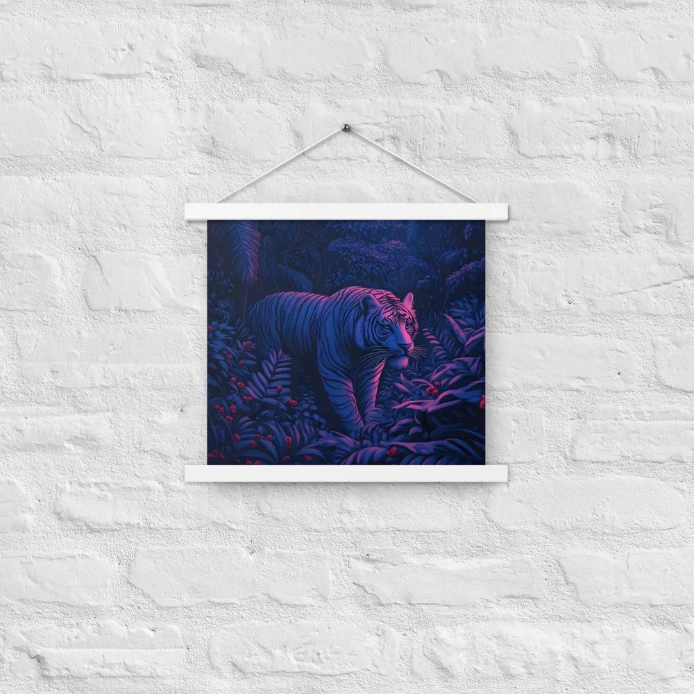 Mystic Prowler: The White Tiger in the Jungle | Poster With White Wood Hanger | 14″×14″