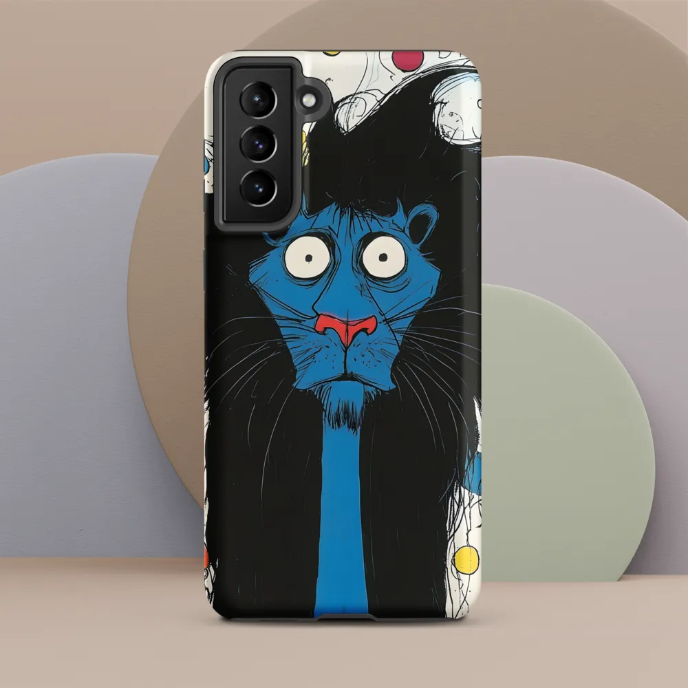 Whimsical Blue Lion