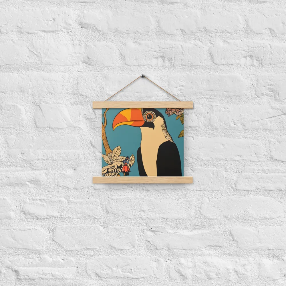 Tropical Majesty: The Toucan at Rest | Poster With Oak Wood Hanger | 10″×10″